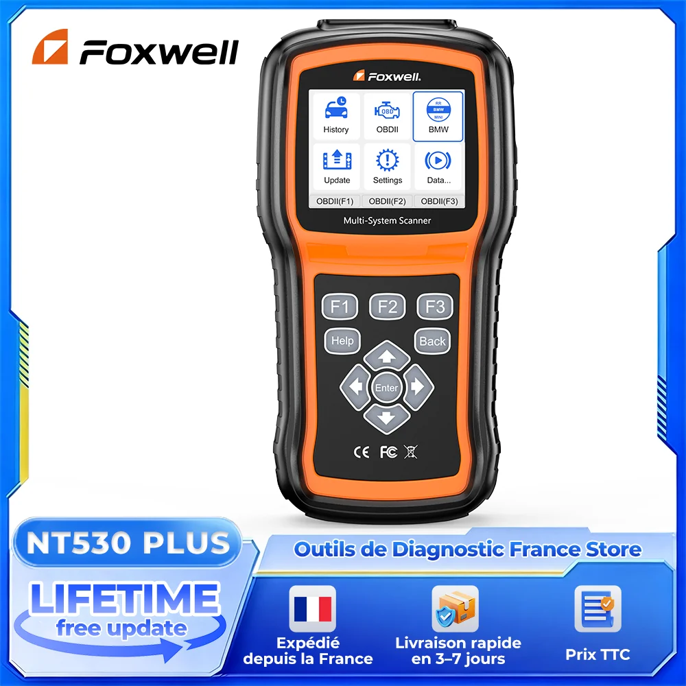 FOXWELL NT530 PLUS per BMW Tutti i sistemi Tutti i servizi di ripristino Strumento diagnostico bidirezionale Lettore di codici automobilistici scanner OBD2