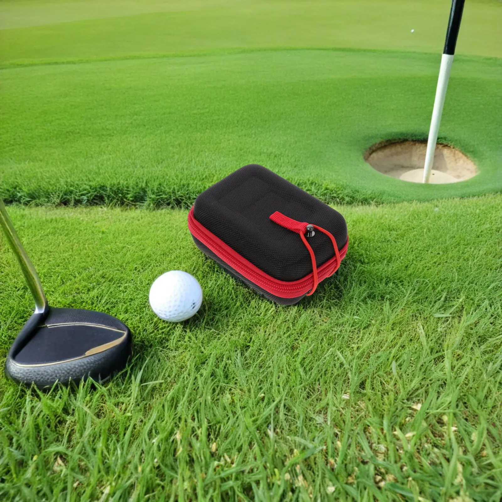 

2Pcs Golf Rangefinder Case Hard Shell Protective Red Zipper Storage Bag Compact Lightweight Golf Equipment Travel Gear Organizer