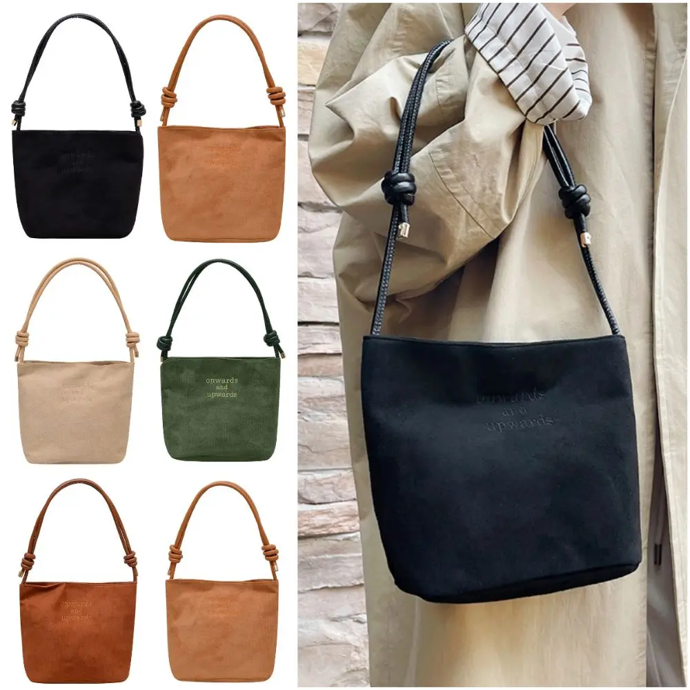 Portable Suede Shoulder Bag Large Capacity Multicolor Bucket Bag Lightweight Daily Outfit Underarm Bags Commuting