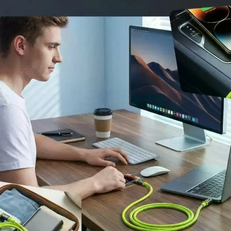 240W 1.5m Fast Charging USB Type-C To Type-C Cable With Real-Time Power Display For Mobile Phone Fast Charging Cable