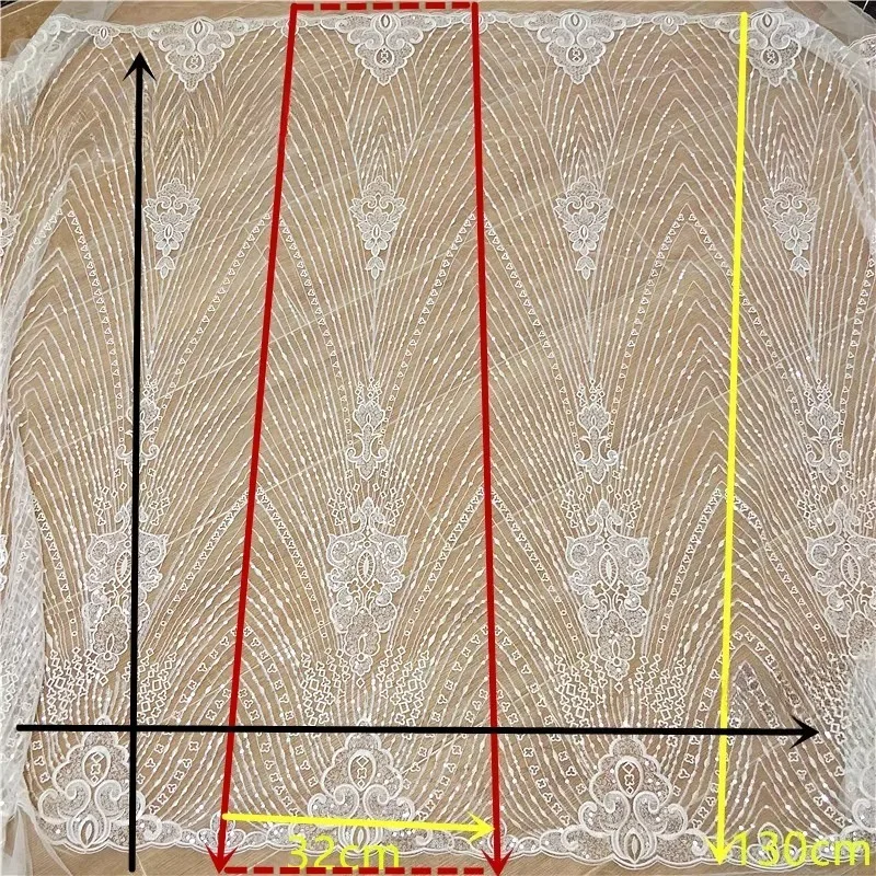 جديد مخطط الدانتيل والتطريز الترتر شبكة DIY اليدوية ستائر الباب ، لوازم فستان الزفاف ، الملابس اكسسوارات الديكور