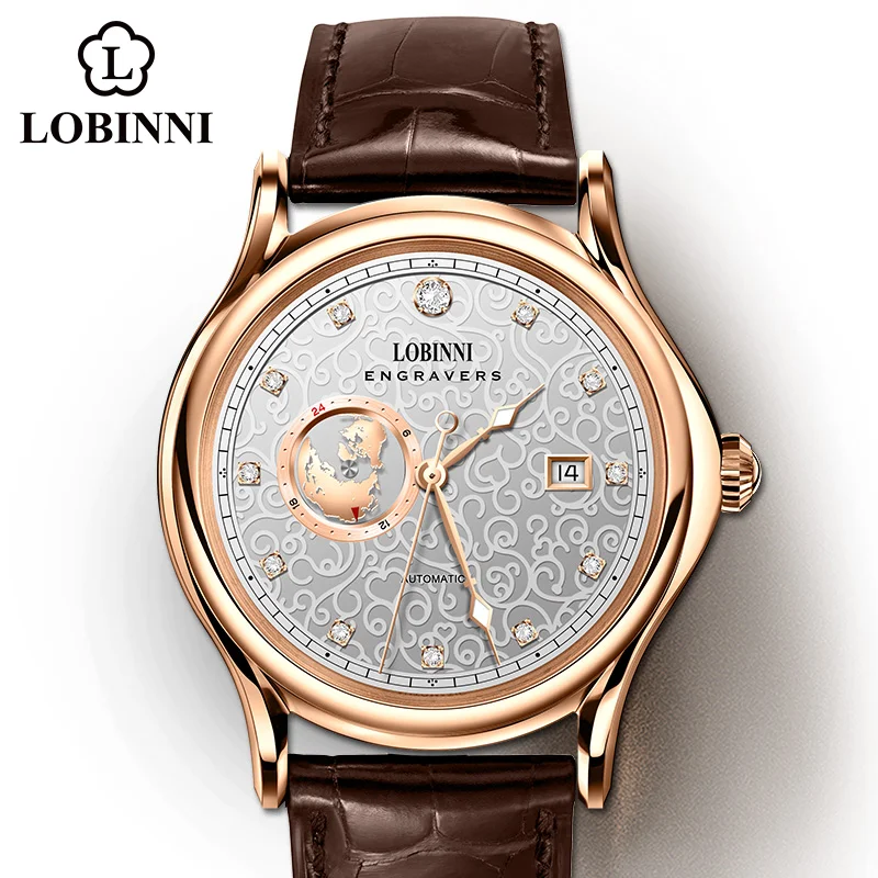 

LOBINNI New Fashion Business Men's Mechanical Watches Luxury Sapphire Automatic Watch For Men Miyota 8217 Diamond Clock