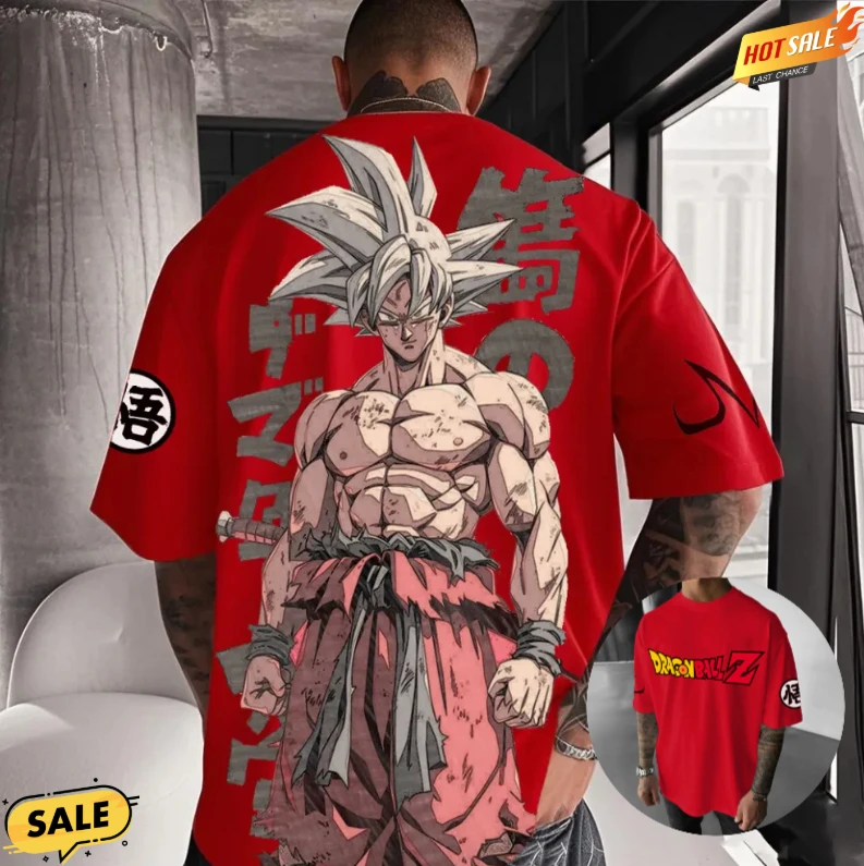 Dragon Ball Goku Uomo e Donna 2026 Estate Anime Harajuku Double Sided Stampato Americano Casual Genitore Bambino Top a maniche corte