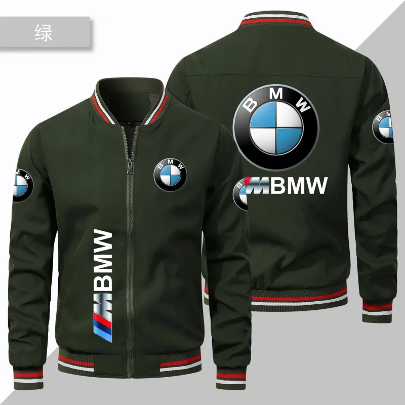 2025 nova jaqueta com decote em v bmw logotipo impresso jaqueta masculina madura e confortável jaqueta ao ar livre motocicleta negócios bmw