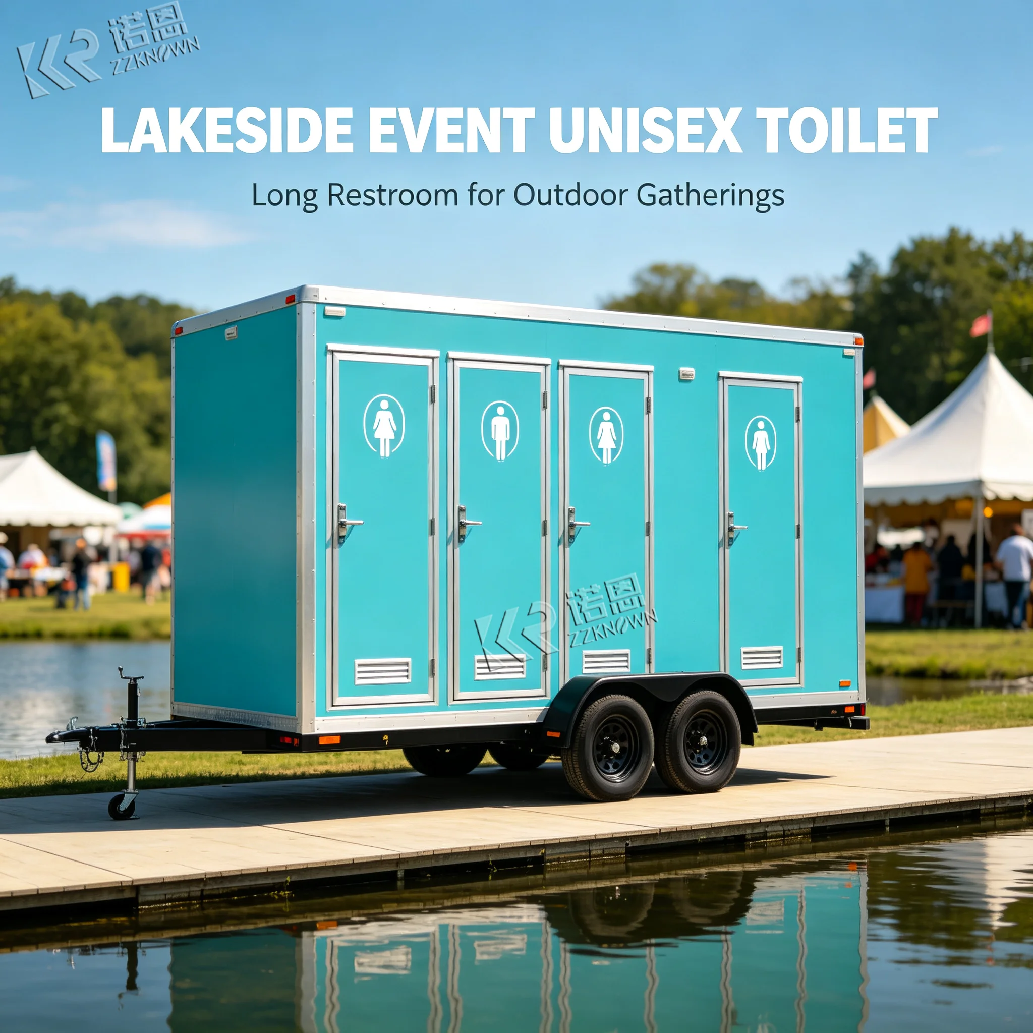 Luxury Portable Toilet Trailer Outdoor Customized Color Durable Eco-Friendly Multifunctional Square Mobile Restroom