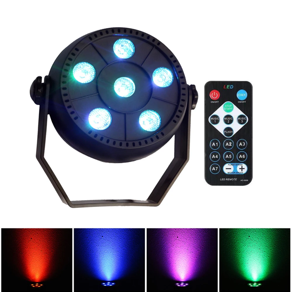 6 lampade da palcoscenico a LED Full Color USB 5V Remote 3-in-1 RGB Voice Controlled Par Lamps tintura decorazione luci Laser lampada atmosfera