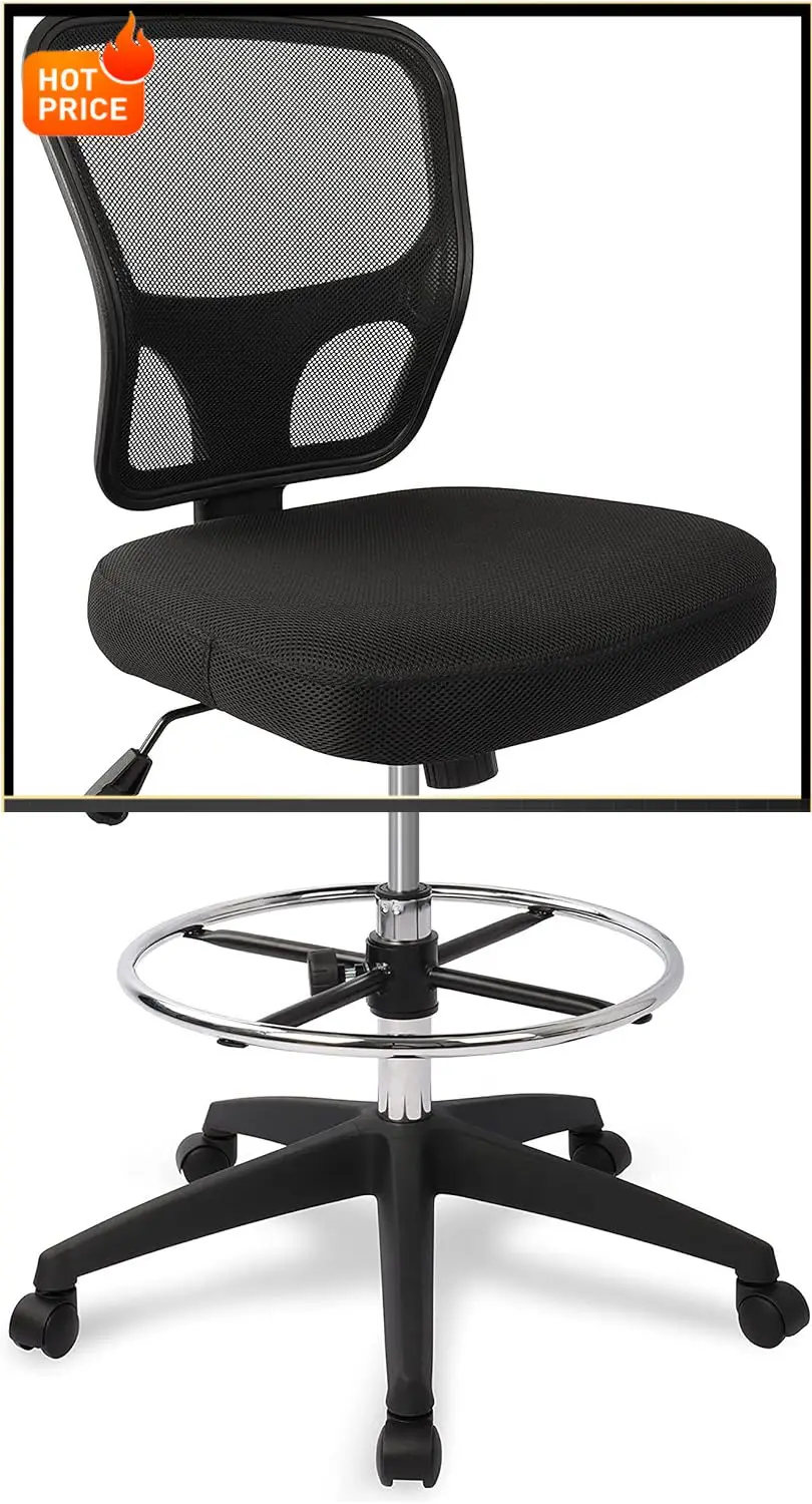

BestsellerBestsellerArmless Drafting Chair Tall Office Chair Adjustable Height High Back Ergonomic Desk Chair Drafting Stool Rol