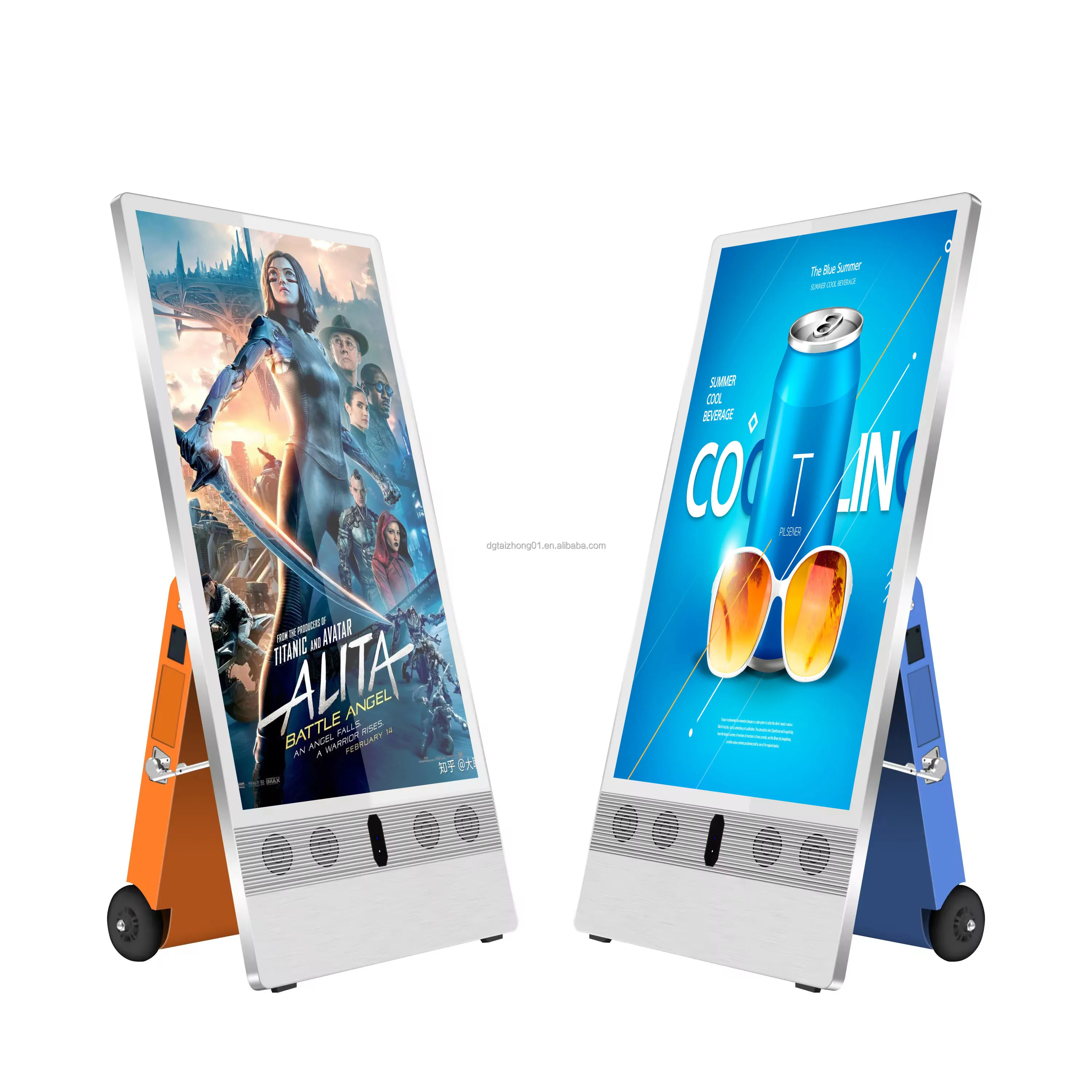 

Outdoor lcd display advertising screens 43Inch Portable Movable Digital Signage Waterproof Foldable advertising player kiosk