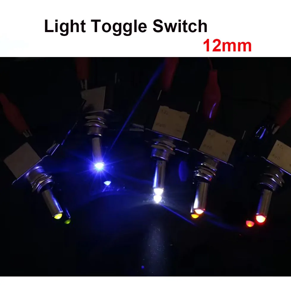 Interruptor de palanca Led iluminado para coche, barco, camión, avión de seguridad, protector de cubierta abatible hacia arriba, transparente, 12V,