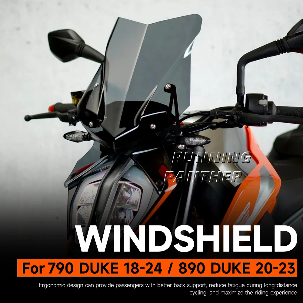 Motorcycle windshield windshield plate, and deflector are suitable for 790 2018-2024/ 890 2020-2023 3-color PC material - Image 2