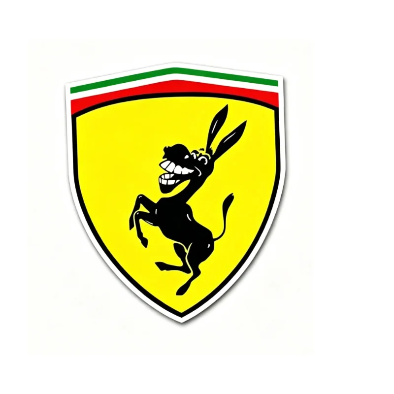 Autocollant de voiture motif âne réfléchissant, autocollant décoratif auto-adhésif, autocollants de protection de remplacement pour Ferrari