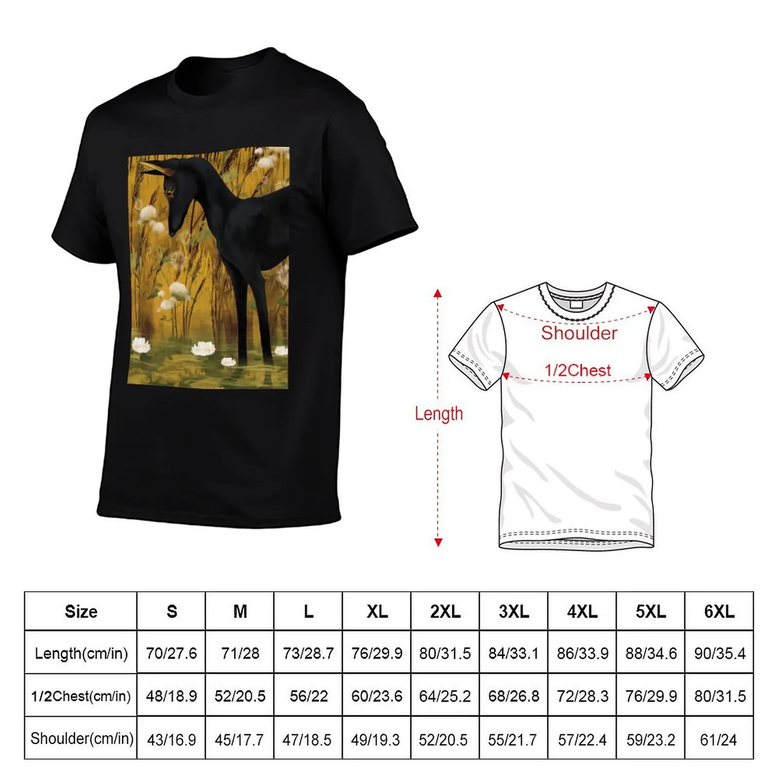 Anubis in pond with tilapia T-Shirt man t shirt anime tshirt men tshirt