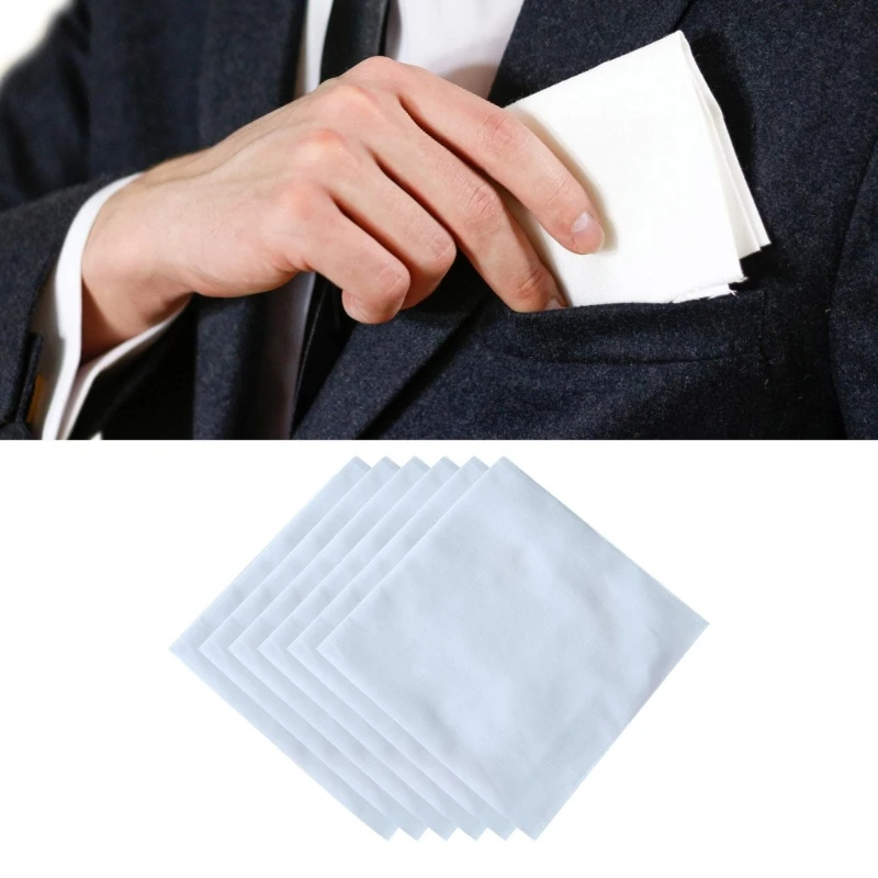 White Sweat Wiping Handkerchief for Kids Men Women Elderly Handkerchief Pocket Handkerchief for Husband Dad Grandfather