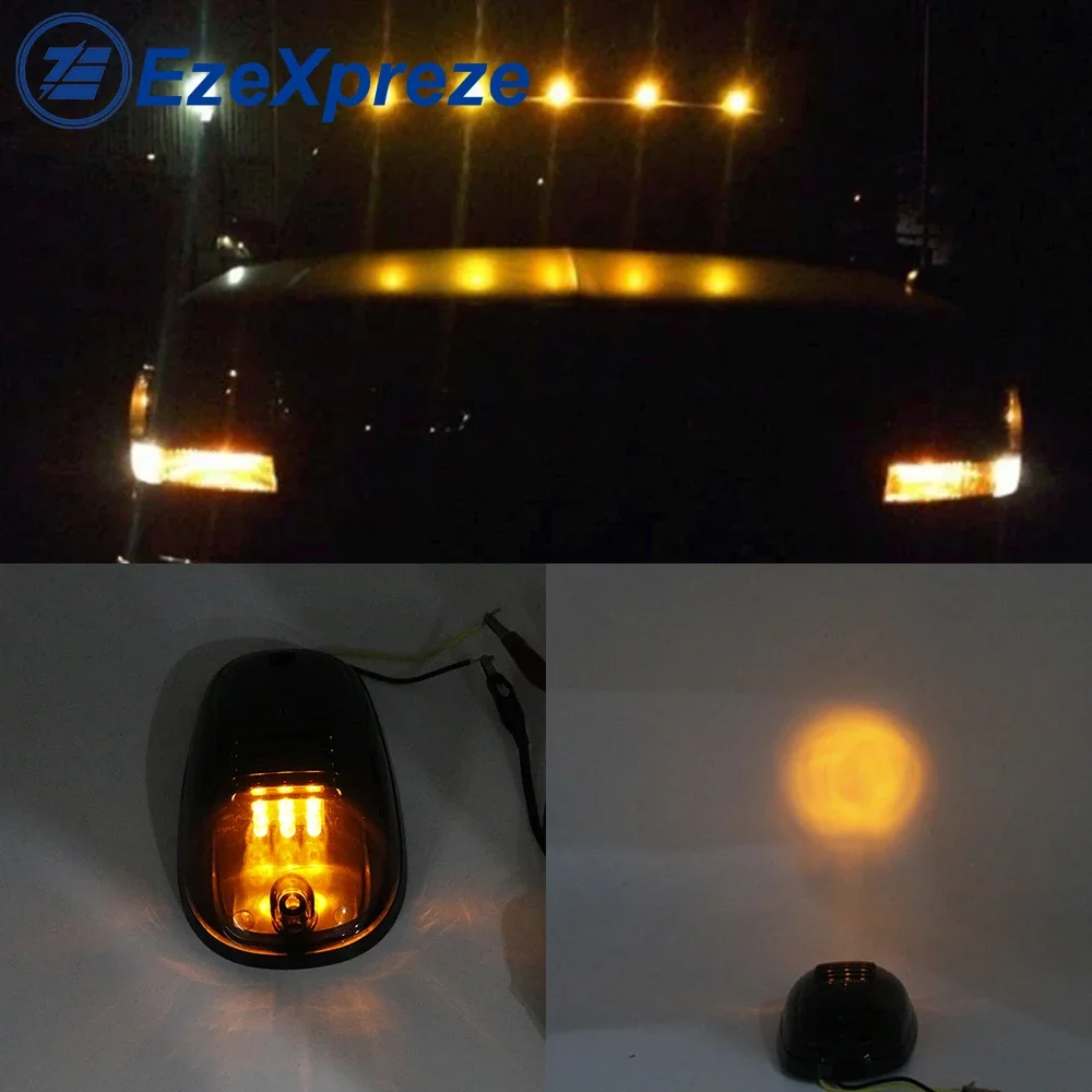 5 stks Amber Witte LED Cab Dak Marker Running Lights voor Truck SUV Pickup F150 Dodge Ram (Zwart Gerookte lens Lampen)