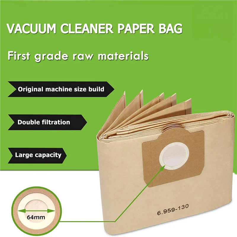 A29R 75 Pcs Vacuum Cleaner Bag For Karcher 6.959-130.0 Filter Bags For A2201 WD3 Paper Bag Wet & Dry Vacuum Cleaner Parts