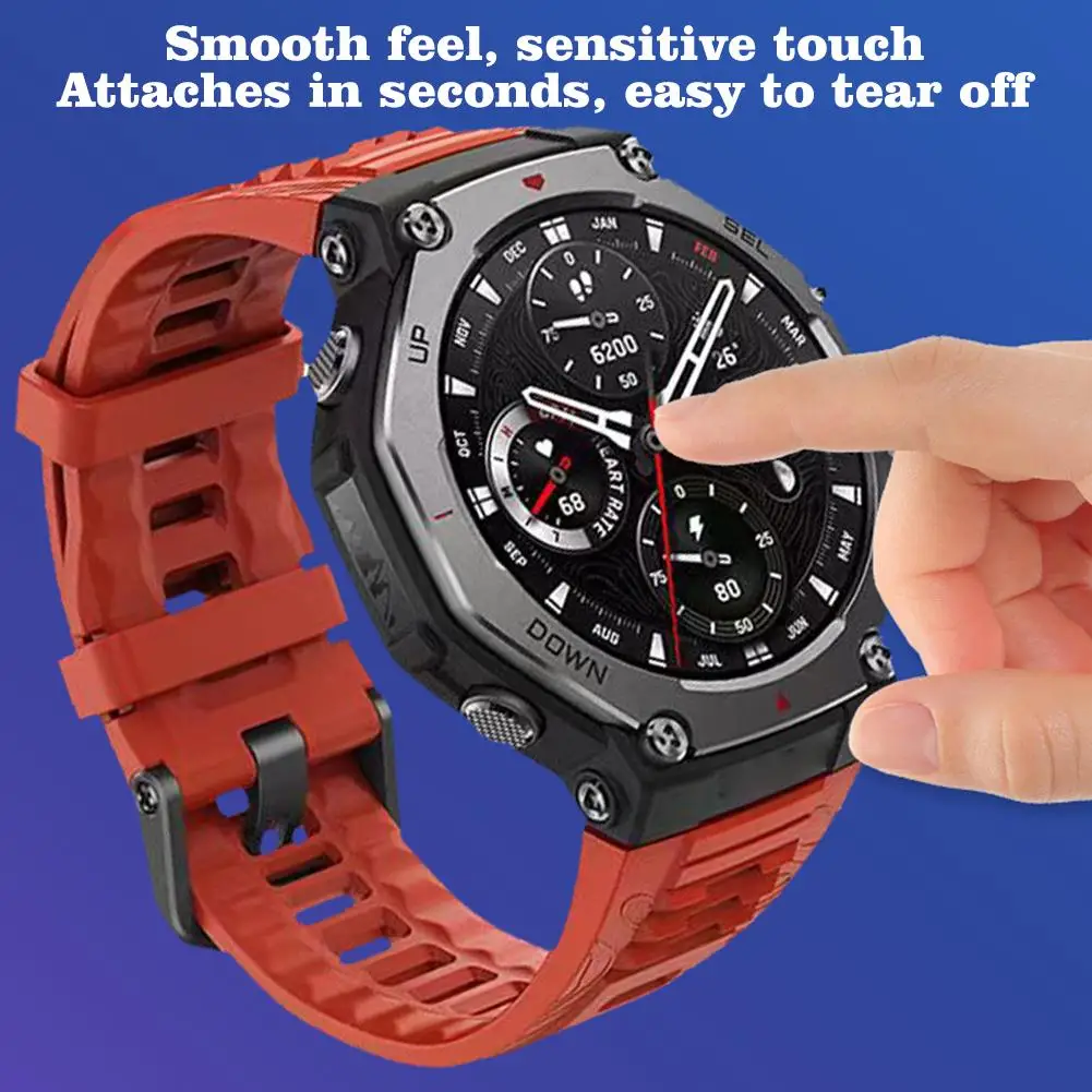 1/2/3pcs Tempered Glass Protective Film For AMAZFIT T-Rex 3 Smart Watch High Definition Scratch Resistant Screen Protector