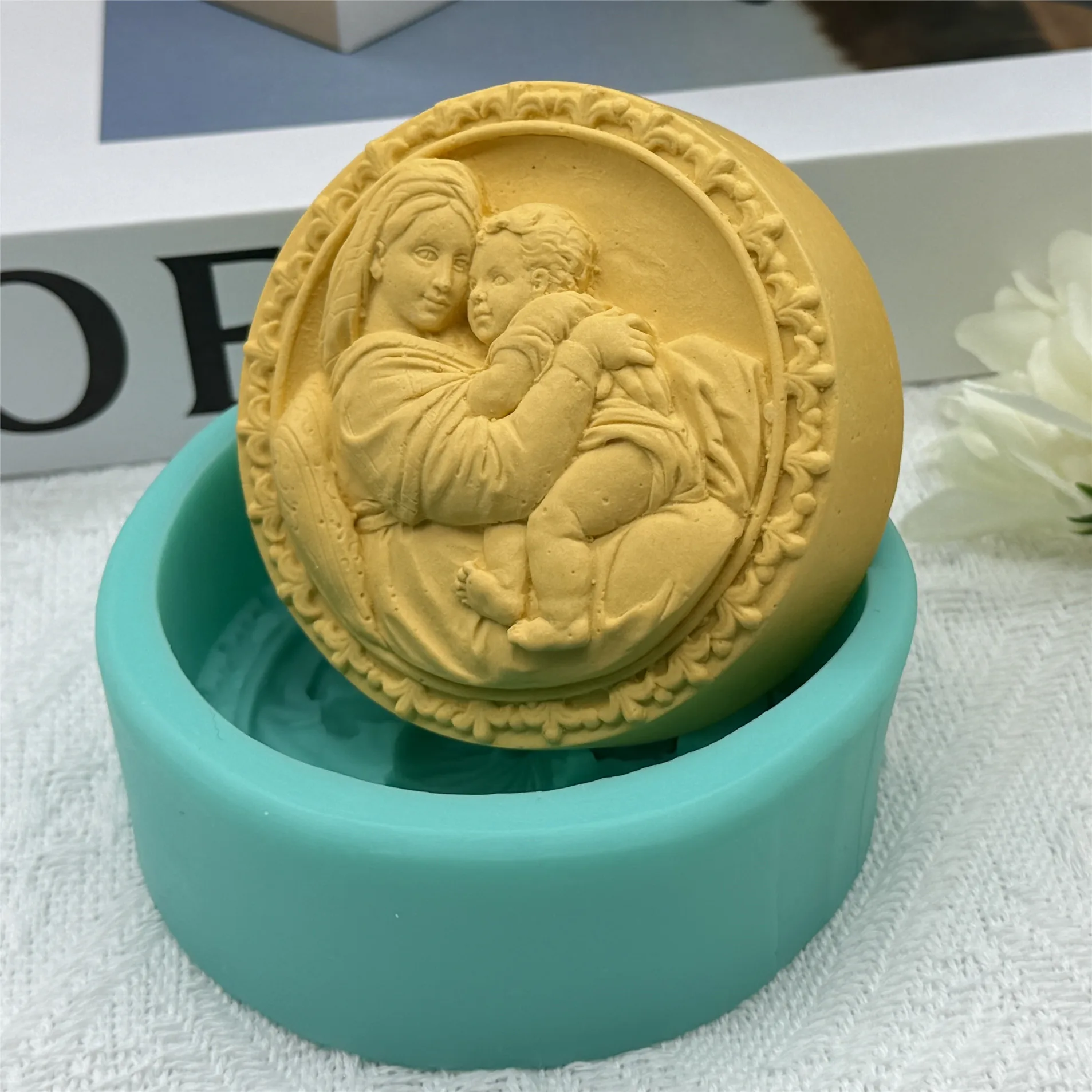 Virgin Mary DIY Silicone Soap Mold Handmade Silicone Molds for Natural Soap Scented Wax Melt Mold Gypsum Resin Craft Mould