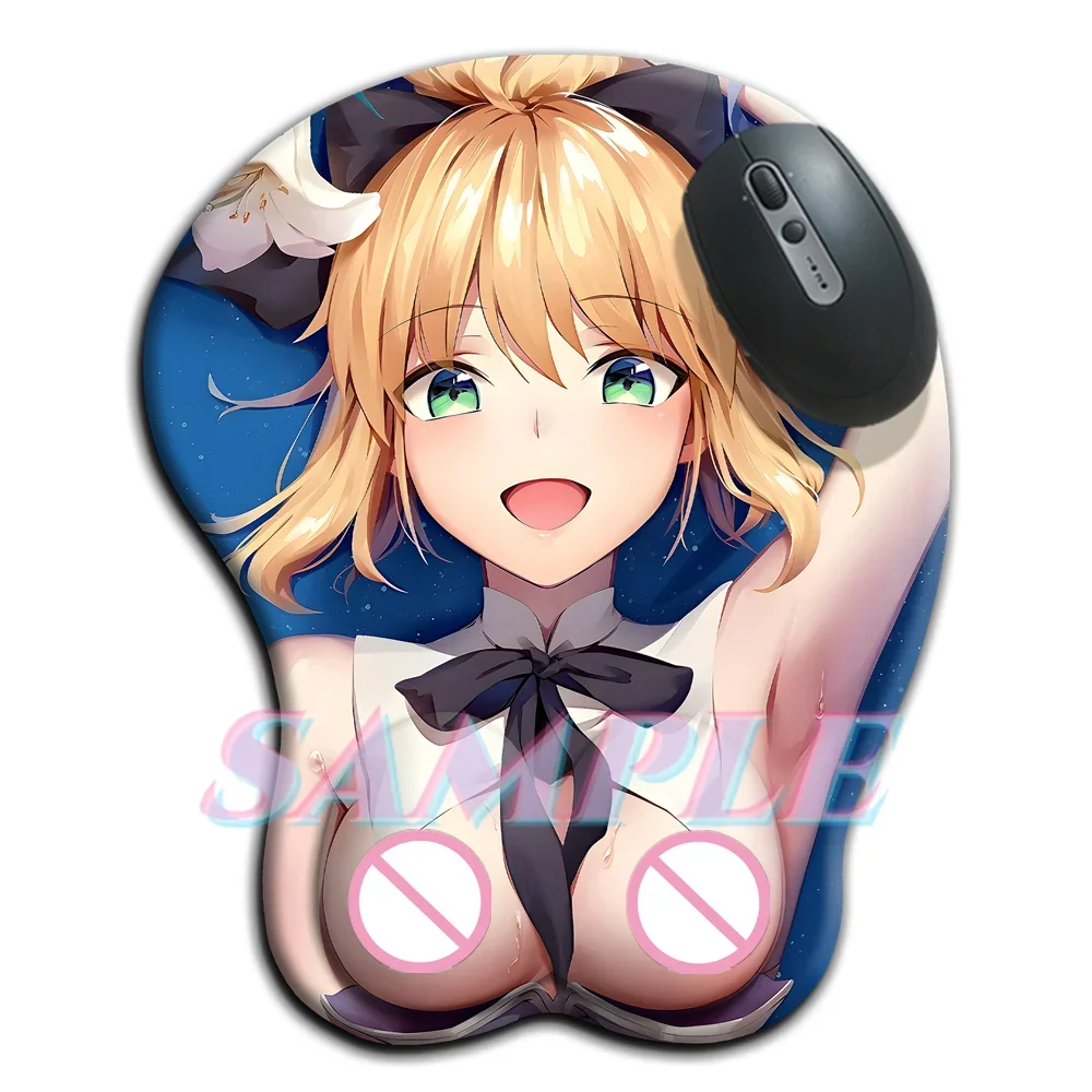 

Fate Saber King Arthur Small Oppai with 3D Nipple Mouse Pad Anime Sexy Boobs 2way Mousepad with Wrist Rest Kawaii Loli Desk Mat