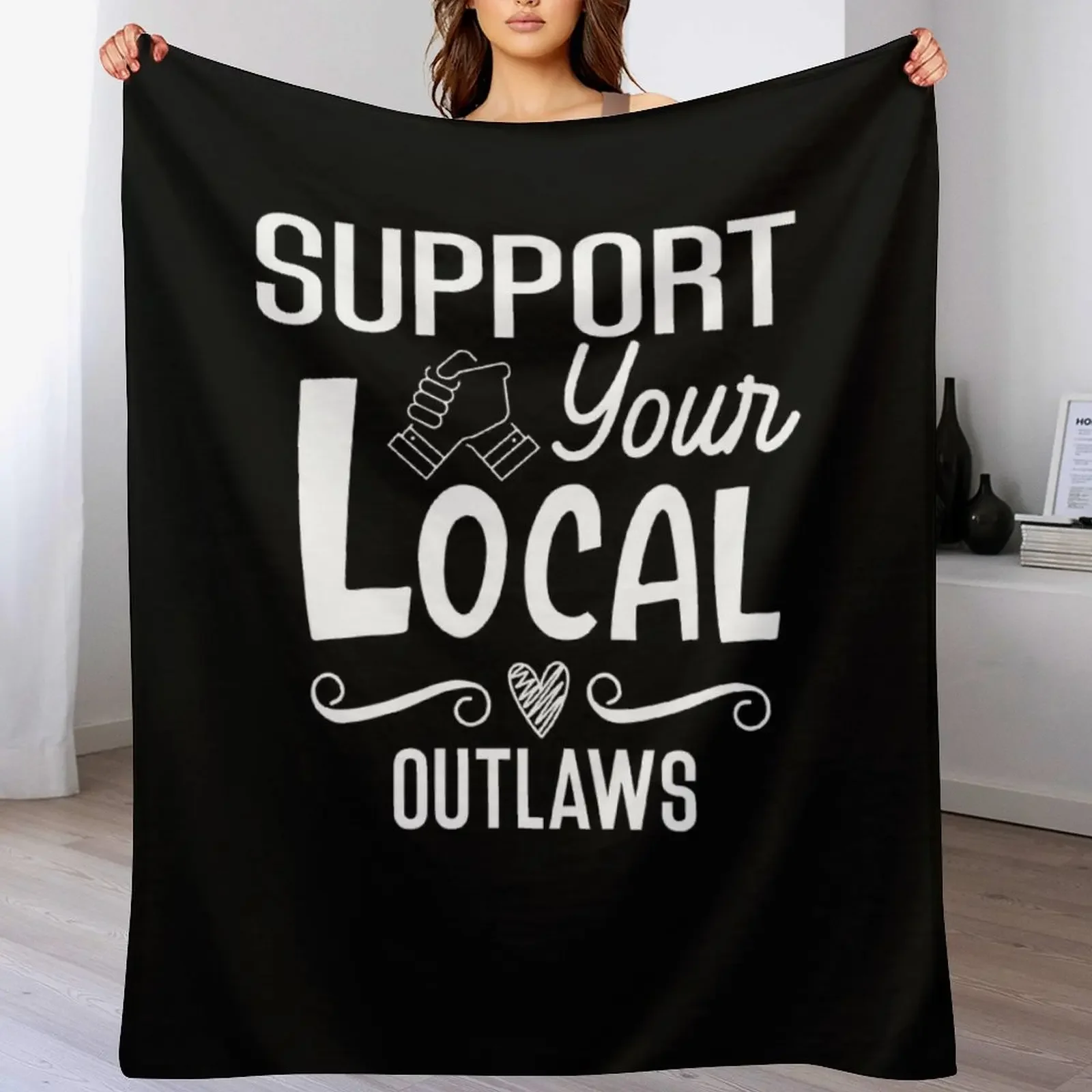 Support your local outlaws Essential T-Shirt Throw Blanket Soft Bedroom Blanket for Night Sleeping