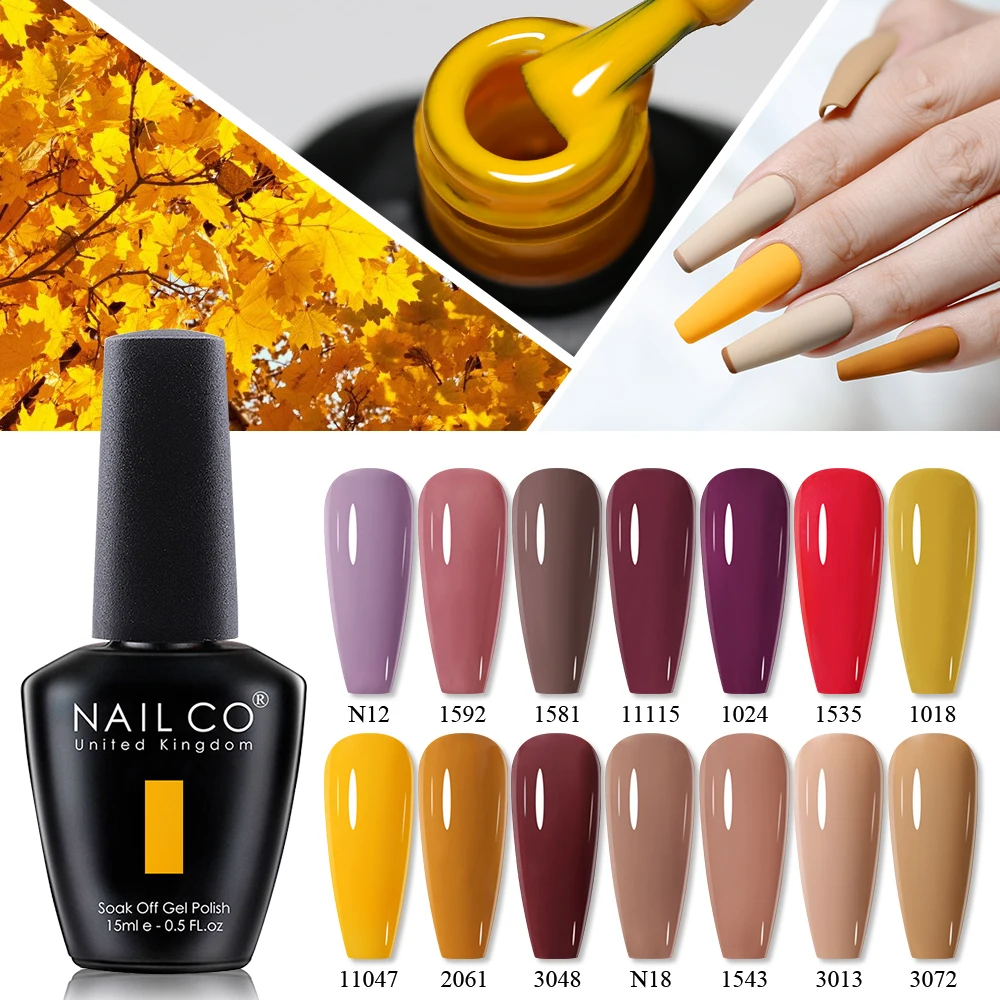 ﻿ NAILCO Kleur Gel Nagellak 15 ml Nail Art Semi Permanente Vernis Losweken UV LED Base Super Top Matte jas Gel Nagelbenodigdheden ﻿