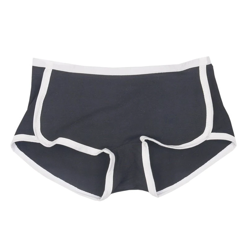 Women Sport Cotton Solid Color Exquisite Soft Cotton Middle Waist Sweet Stretch Boxer Panties