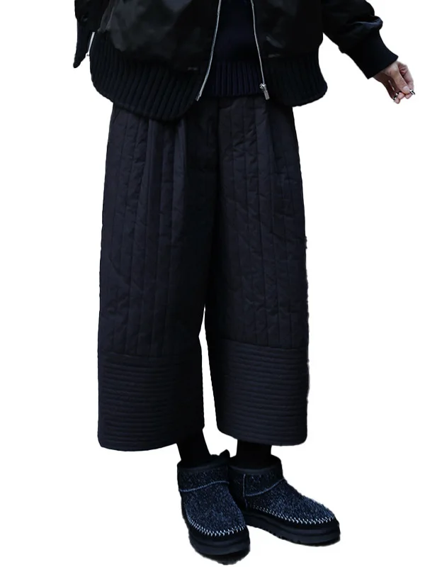 루즈 캐주얼 슬림 와이드 레그 나이프 팬츠 가을 겨울 신상 플러스 사이즈 여성 캐주얼 코튼 바지 하이웨이스트
