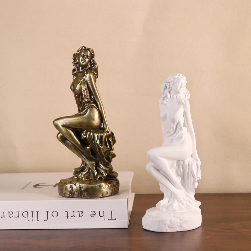 

Sexy Maiden Figurine Resin Figure Sculpture Greek Goddess Venus Statue European Home Living Room Desktop Bookshelf Decoration