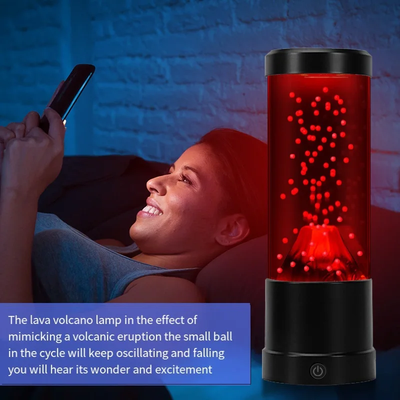 Imagem -02 - Led Lava Lamp para Crianças e Adultos Volcanic Creative Night Light Usb Decoração do Quarto Luz Ambiente Novidade Presente de Natal