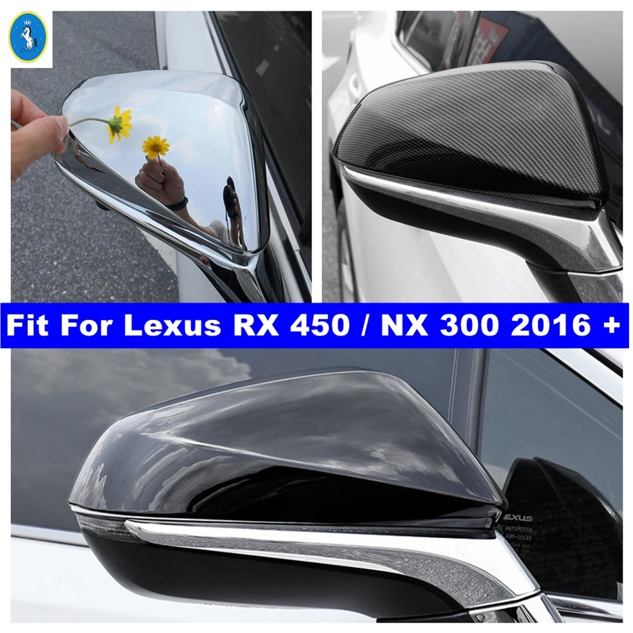 For Lexus RX 450 / NX 300 2016 - 2021 Rearview Mirror Rain Eyebrow Deflector Blades Back Mirror Cover Trim Exterior Accessories