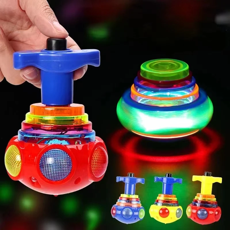 

New Spinning Flashing Top Luminous Light Up Colorful Ejection Toy Flashing Led Gyroscope Children Classic Toys