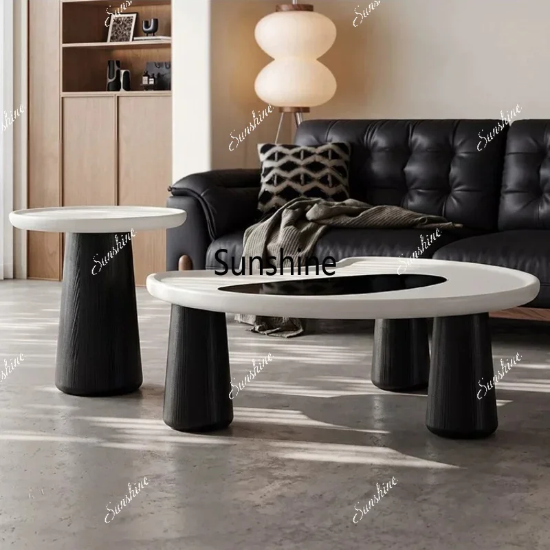 Italian light luxury living room coffee table modern small apartment heterosexual solid wood coffee tableTJ
