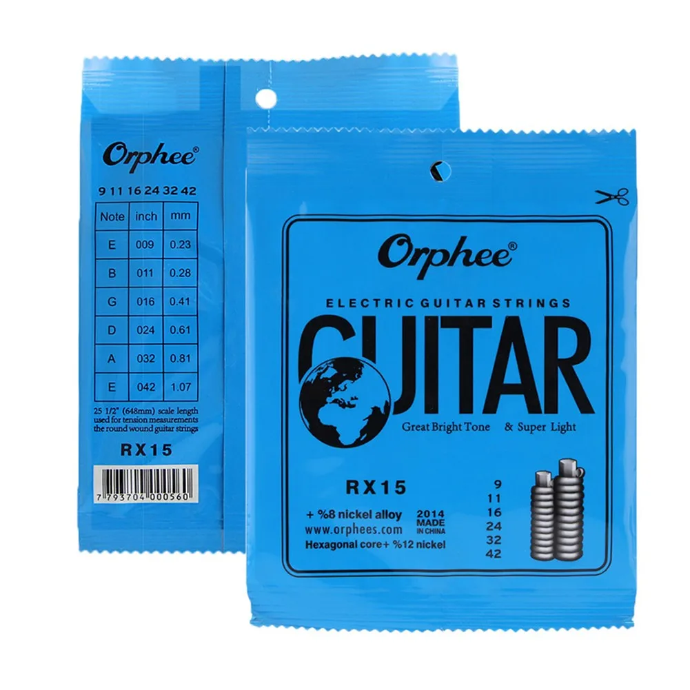 

Light Medium 9-42/10-46/11-50 Gauges Premium Orphee Electric Guitar Strings Light Medium Gauges 9 42 10 46 11 50