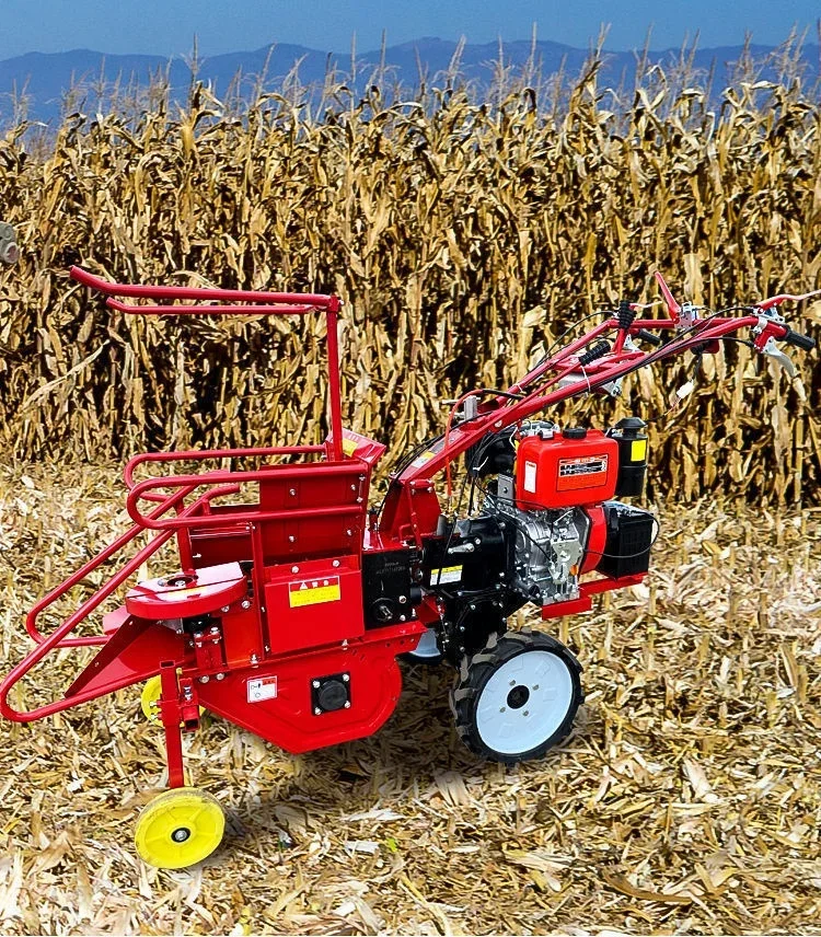 Competitively priced mini easy-to-operate hand-push self-propelled corn harvester corn harvester