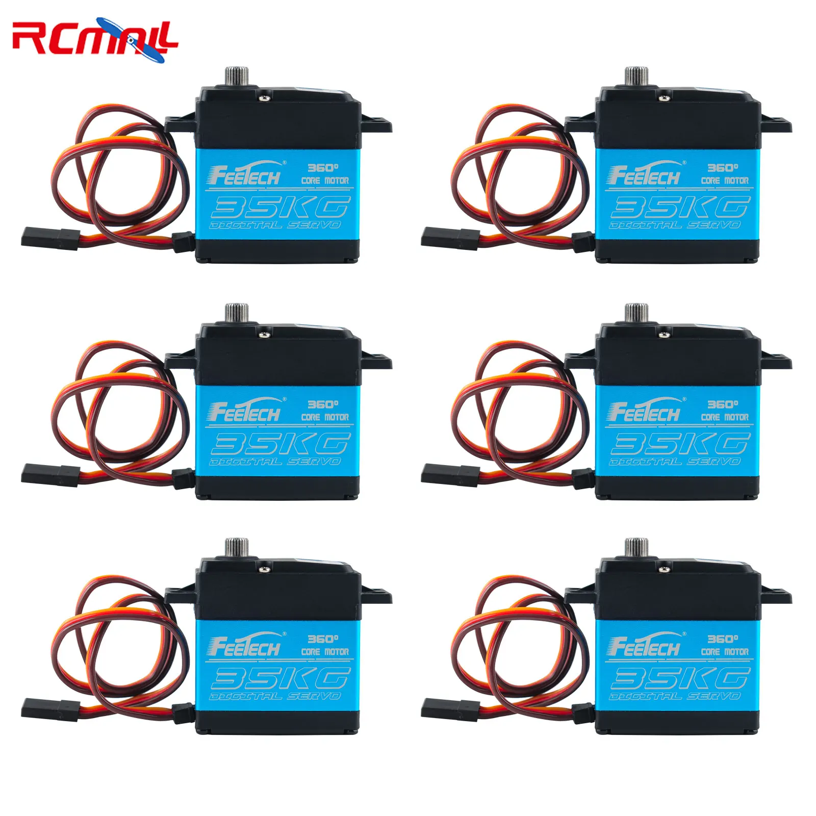 6PCS Feetech FT6335M Digital Servo 7.4V 35kg 360 degree Magnetic-coded Aluminum-shell Steel Gear Servo Motor for Robot RC Car