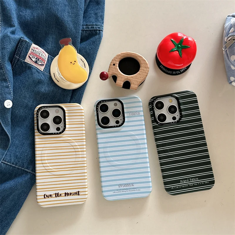 

New cute cartoon Phone Case Fruit For iPhone 13 15 16 14 Pro Max fundas case Protective cover with Magnetic stand cover