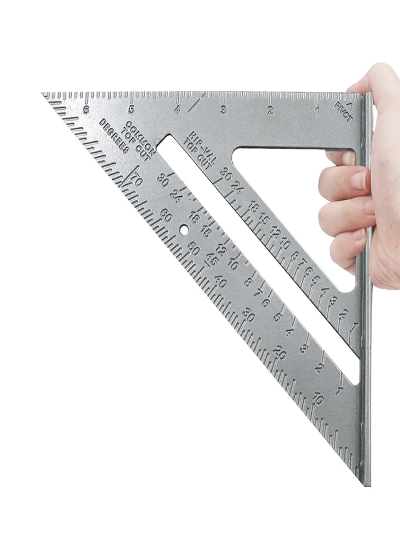 1pc Aluminum Alloy Triangle Layout Tool, Professional Silver Multi-purpose Triangle Ruler For Engineer