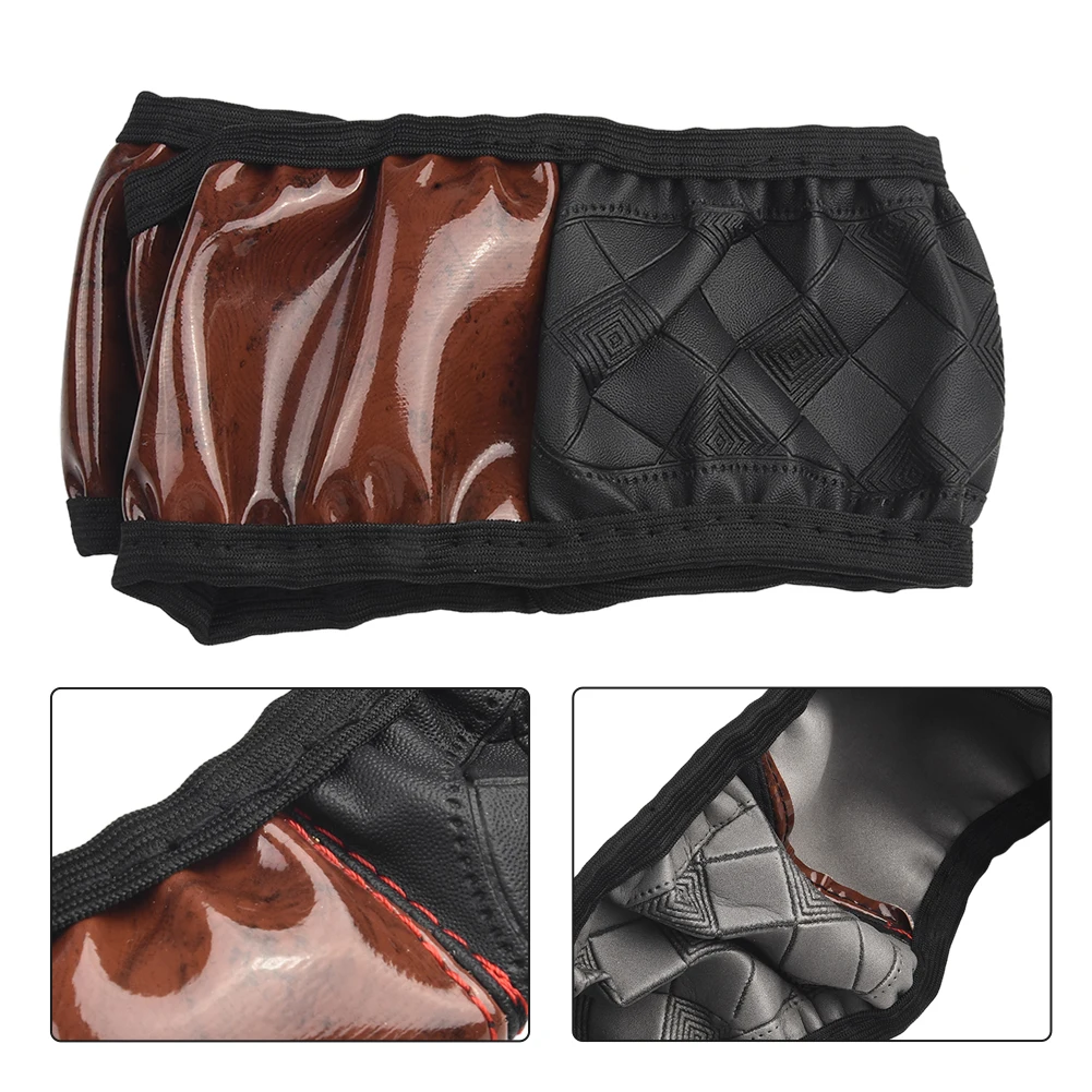 تنقش تصميم الخشب الحبوب فو الجلود غطاء عجلة القيادة سيارة زيادة الاحتكاك للقيادة الآمنة 14 5 15 5 بوصة القطر