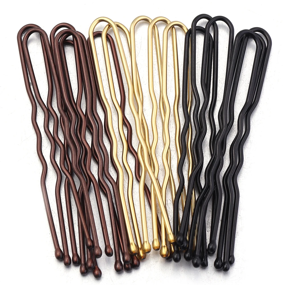 50Pcs Women Girls U Shaped Hairpins For Bun Metal Hairdressing Bobby Bridal Pin Barrette Salon Hair Styling Tools U Clips 5cm view 5