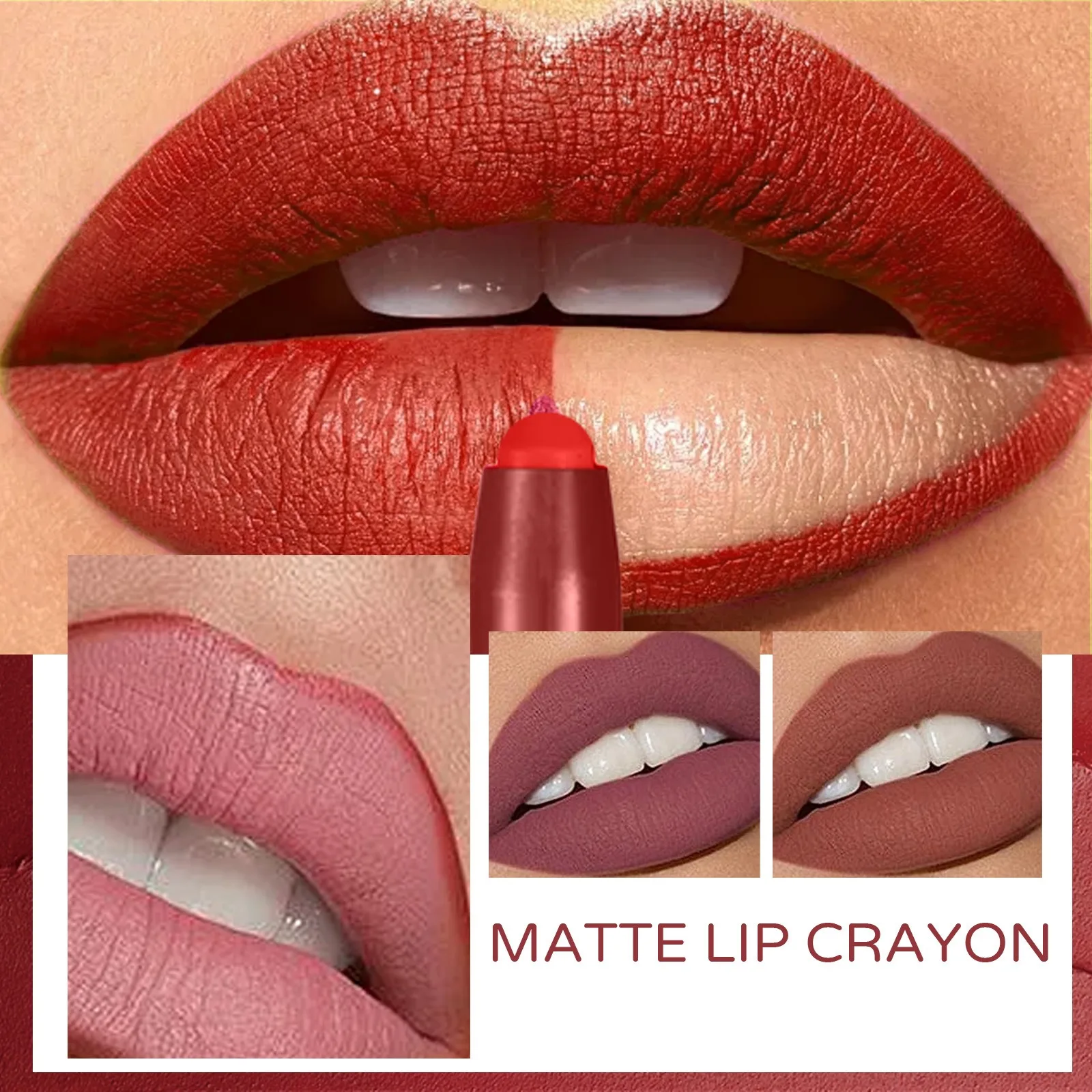 Juego de brillo de labios mate de larga duración, 6 colores, Sexy, rojo, rosa, Nude, venta al por mayor, lápiz labial líquido, maquillaje, Color cosmético