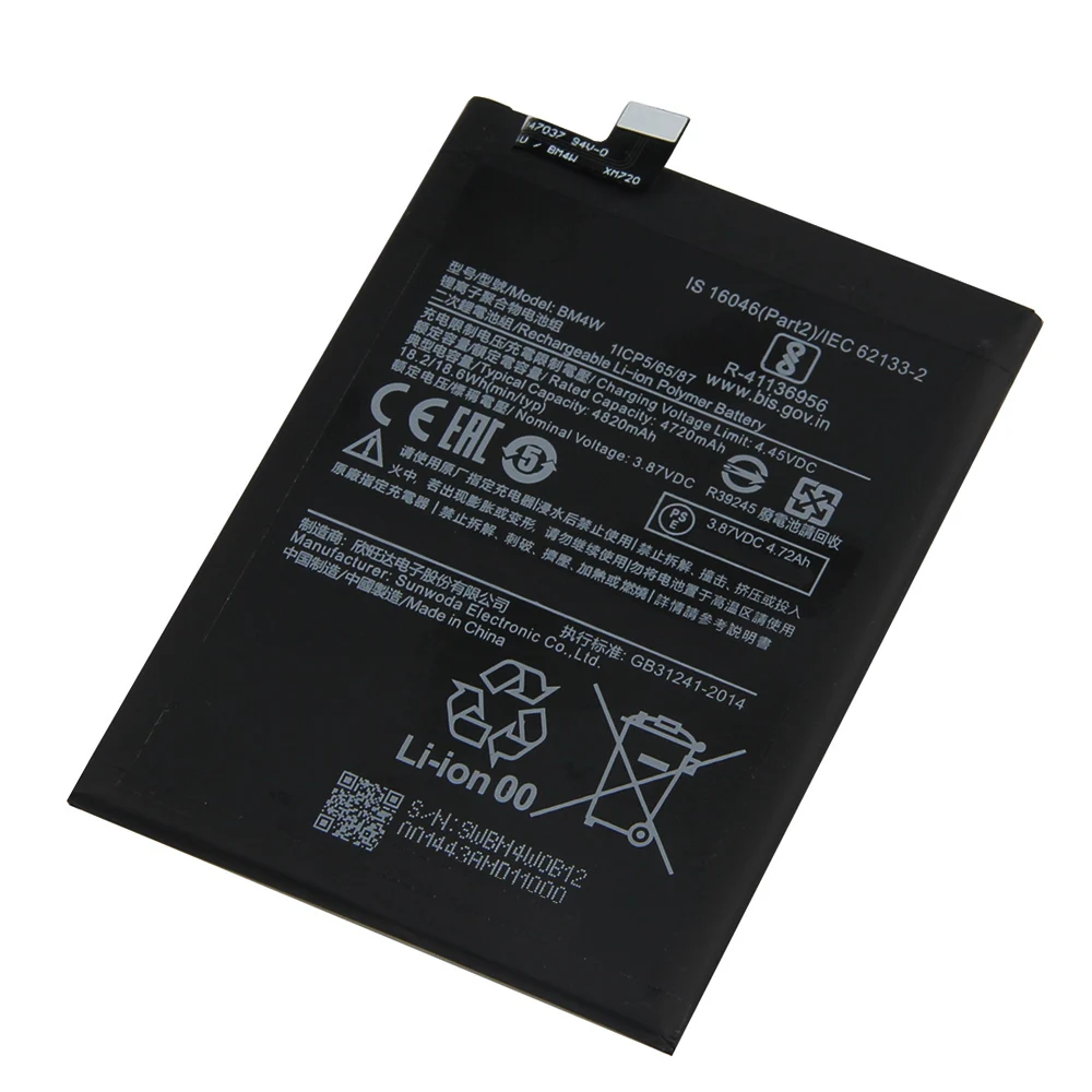 2024 Years Replacement Battery BM4W For Xiaomi Mi 10T Lite 5G Phone Batteries 4820mAh with Tools