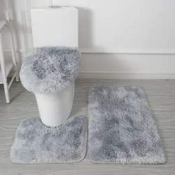 Toilet Seat Cover 3Pcs Set Bath Mat Shower Room Floor Rug Home Bathroom Anti-Slip Absorbent Doormat Bathtub Decor Carpet