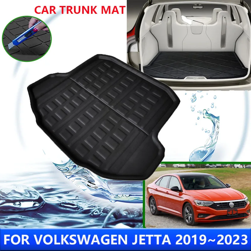 For Volkswagen Jetta A7 VW Vento 2019~2023 2020 2021 2022 Car Rear Trunk Protector Pads Waterproof Anti-Fouling Mat Accessories