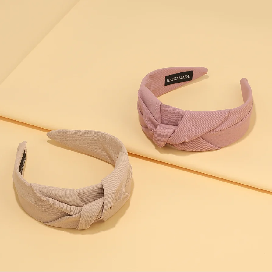 Neue geknotete Stirnbänder für Frauen, Kopfschmuck, Mädchen, Vintage-Haarbänder, Stoff, breites Haarband, weiches Haarband, Haarschmuck, Kopfbedeckung – Detail 3