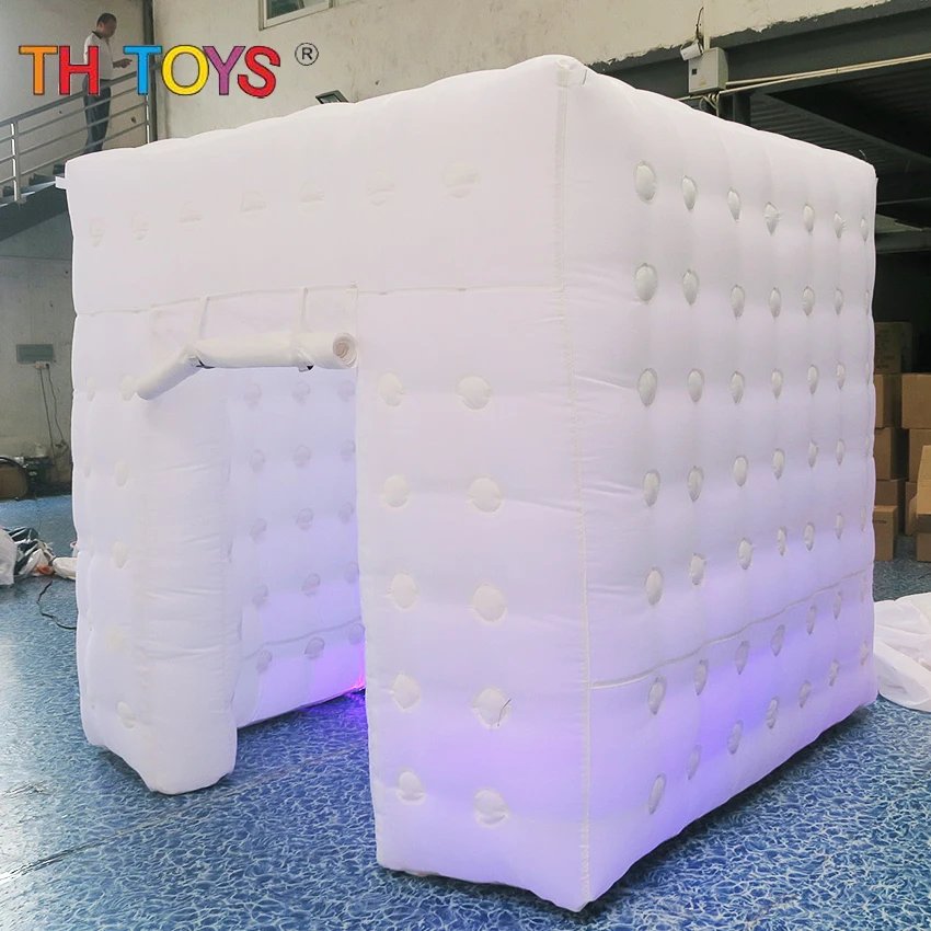 10*10ft White Inflatable Photo Booth Cube Tent Party Event Selfie Room Tents with Blower