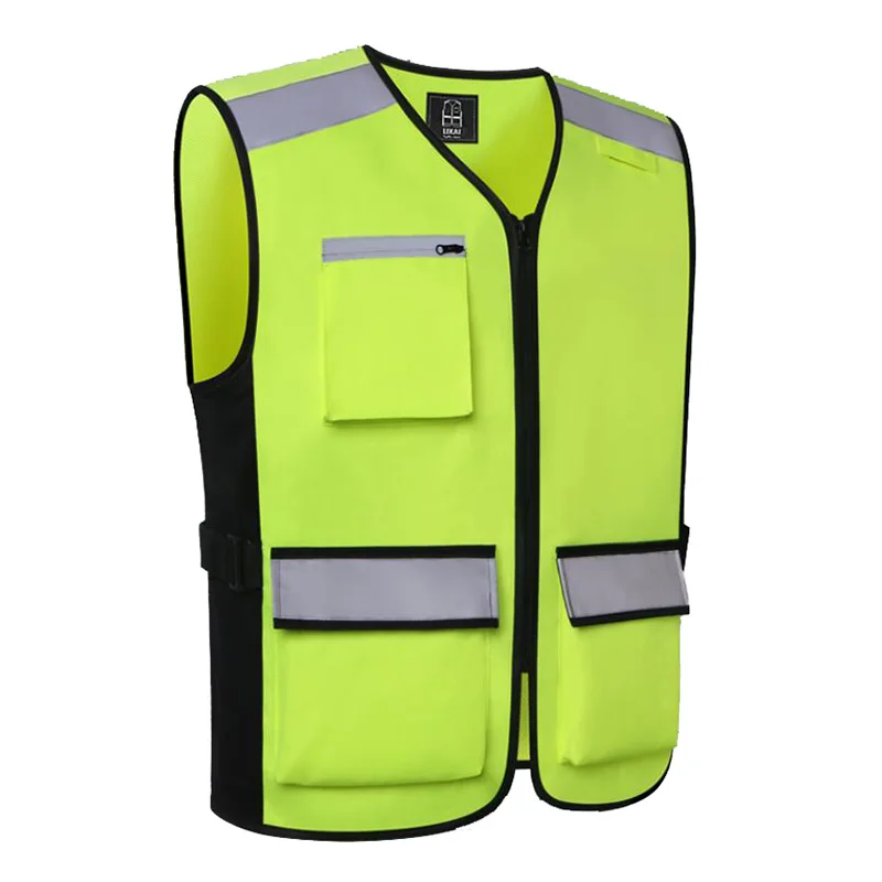 Reflective Vest Riding for Night Running Safety Vest for Men with Pockets Hi Vis Vest Motorcycle