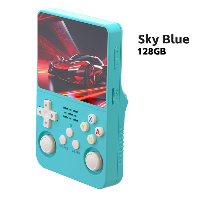 R36S Retro Handheld Konsole 128GB, Lila Schwarz 3.5" IPS