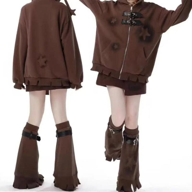 

Женские японские кожаные гетры в стиле панк с пряжкой и пряжкой, Harajuku, эстетичная уличная одежда, расклешенные чехлы на со