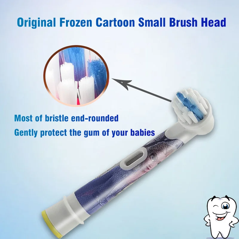 Oral B EB10 Kids Electric Toothbrush Replacement Heads Tiny Round Head Soft Bristle Teeth Cleaning Brush Refill