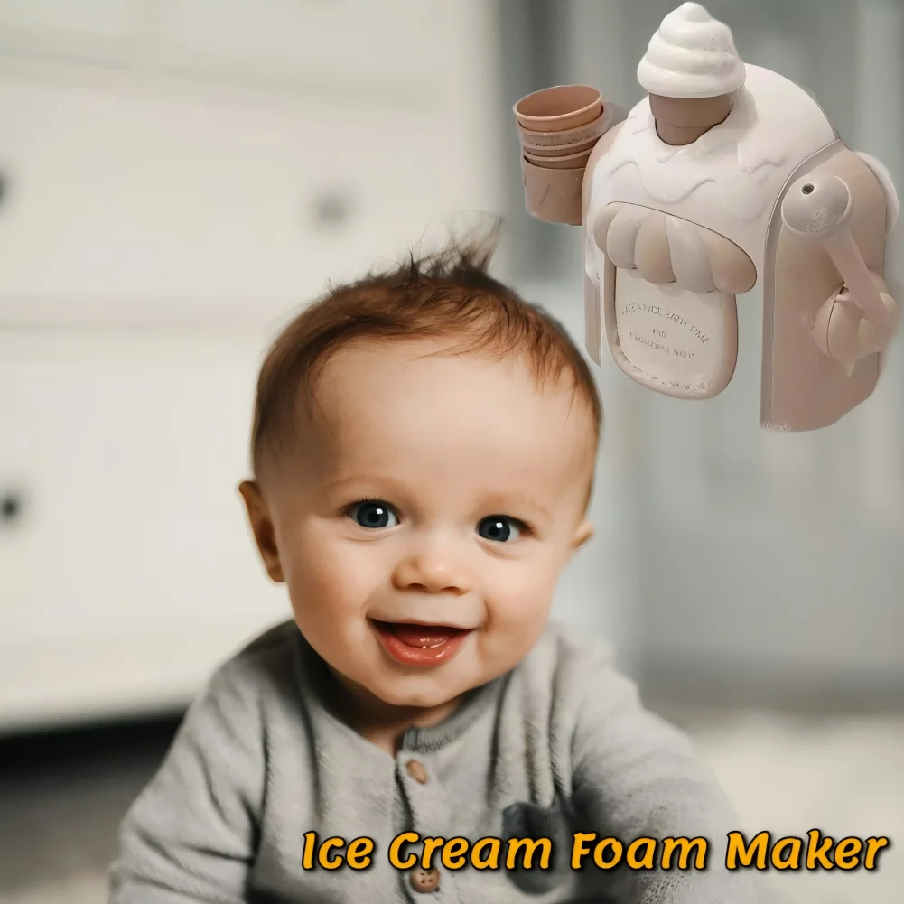 NEW Ice Cream Foam Maker Bath Toys Set Fine Motor Skills Shower Gel Foamer for Boys Girls Kids Ages 4-8 Water Bathroom Toy