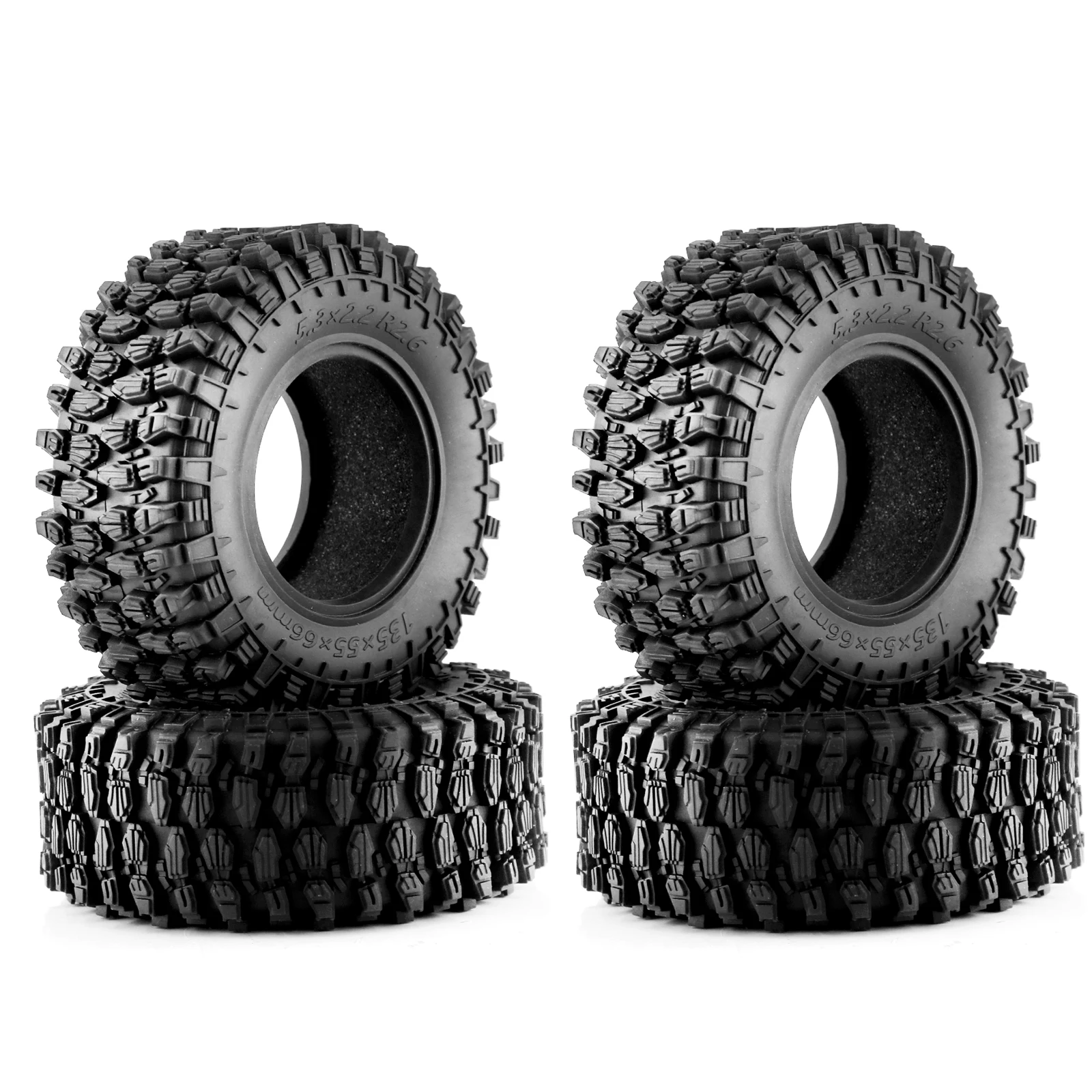 

4pcs 135x55mm 2.6 inch Rubber Tire Wheel Tyre for 1/8 1/10 RC Crawler Car Axial SCX10 Wraith RR10 Capra TRAXXAS TRX4 YK4082 4083